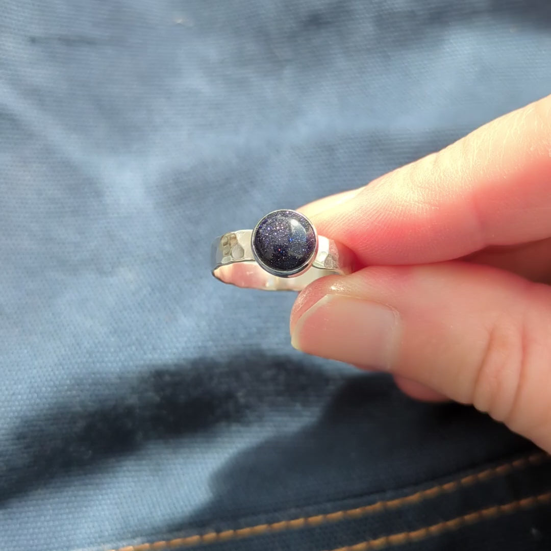 Video of Blue Goldstone Silver Ring