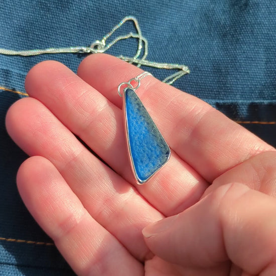 Midnight Blue Sea Glass Pendant video