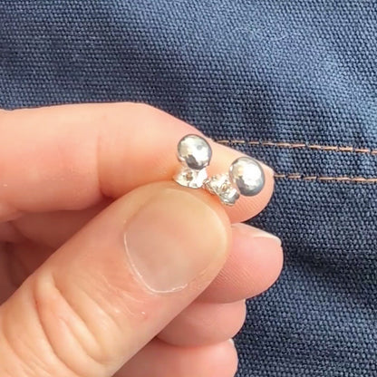 Little Pebbles of Silver Earrings